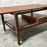 Vintage teak coffee table with drawer from the 60s
