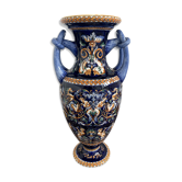 Vase Balustre de Gien, décor Renaissance, peint à la main, France