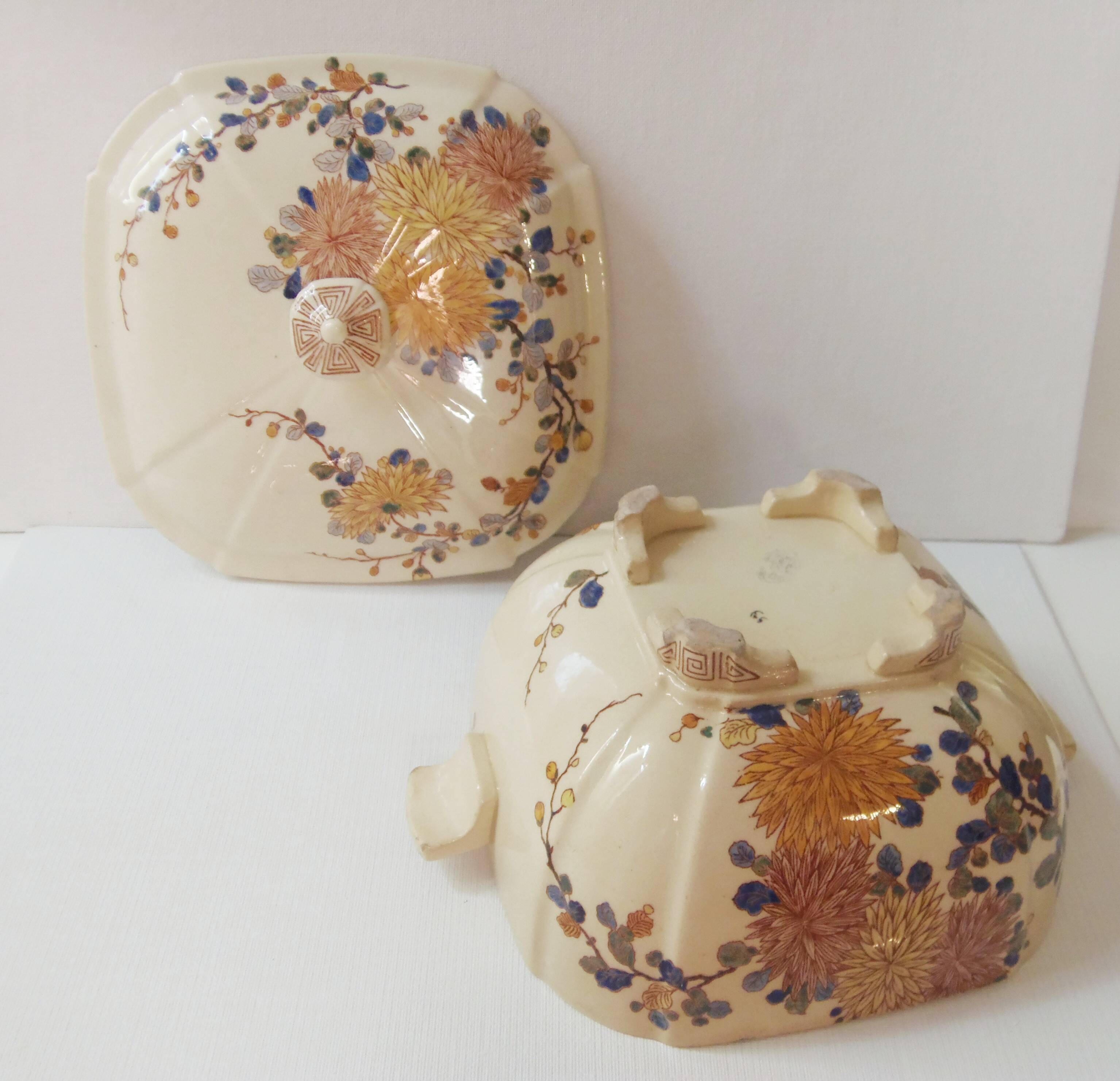 Soupière Ancienne Fleurs Polychromes Gien 19ème