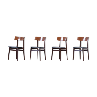 Series of 4 scandinavian chairs 1960