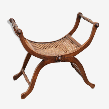 Fauteuil curule canné