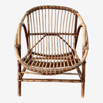 Rattan &  bamboo shell armchair 60/70
