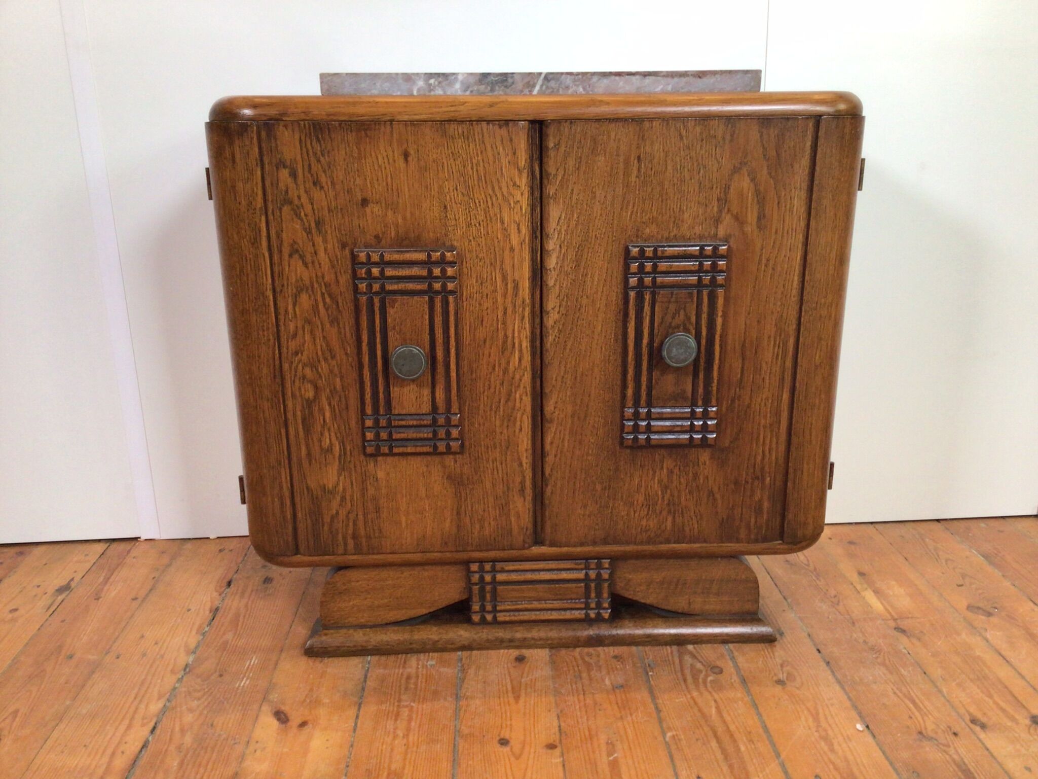 Art deco small cabinet with marble top