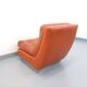 Vintage Roche Bobois armchair in chrome and terracotta leather.