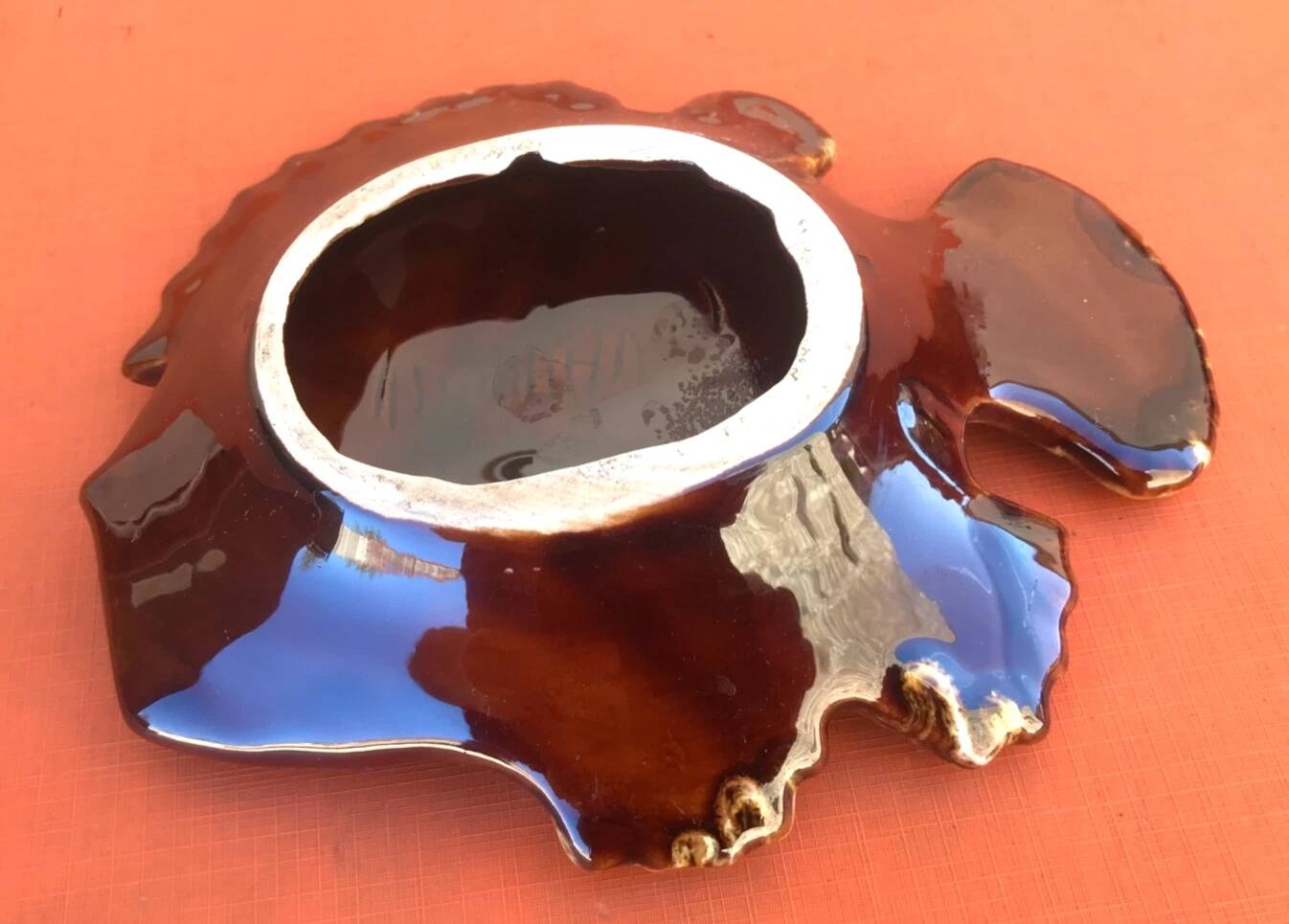 1960s Vallauris enameled ceramic pocket emptier