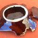 1960s Vallauris enameled ceramic pocket emptier