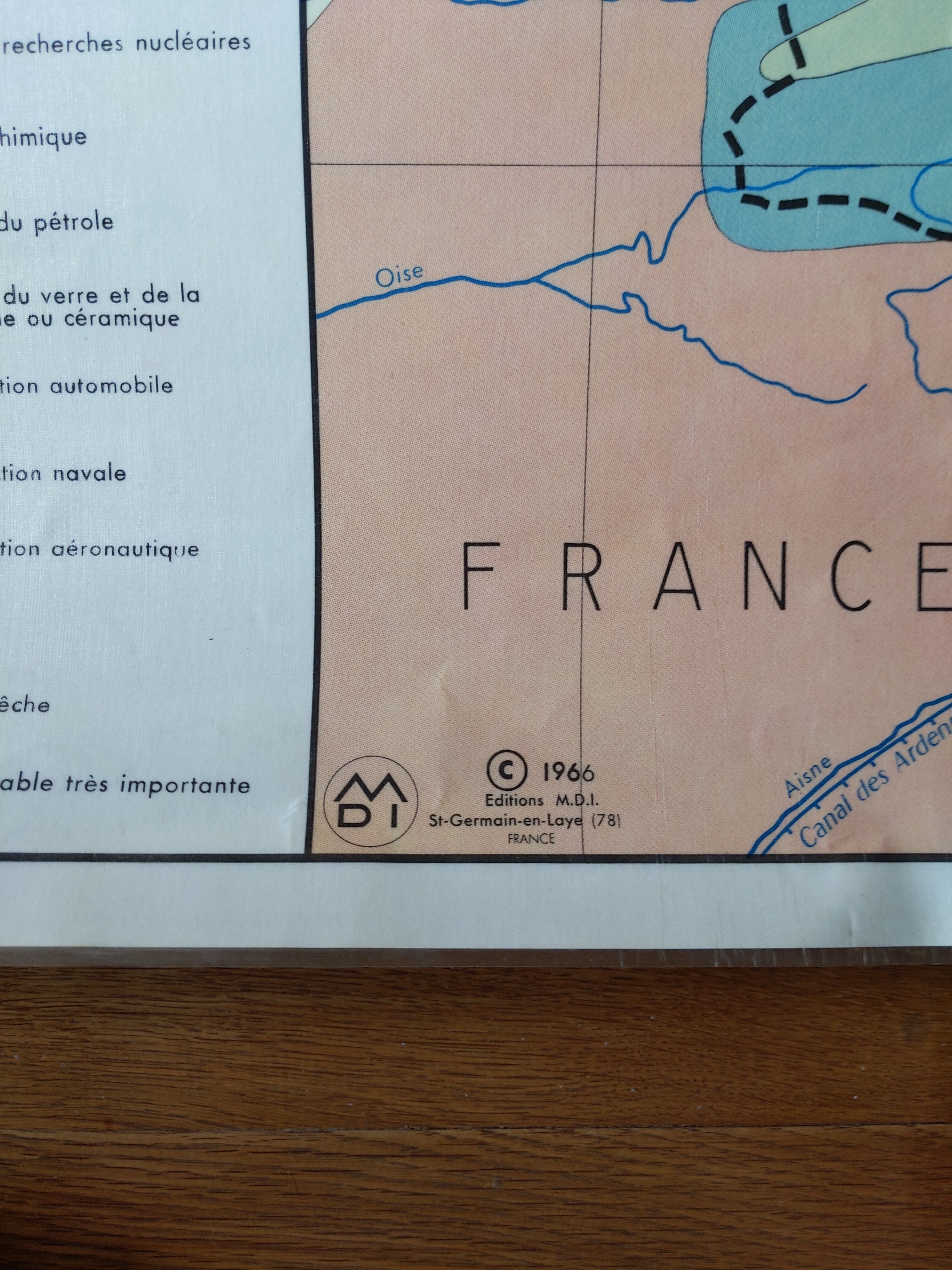 Old vintage school map MDI 1966 Belgium Luxembourg benelux