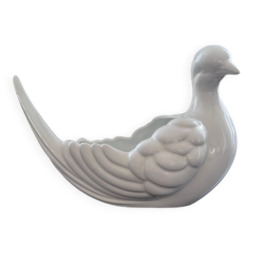 Large white bird cache pot