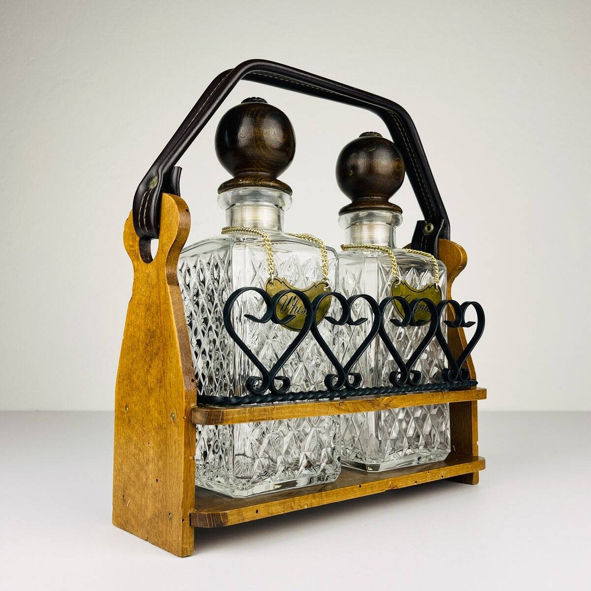 Tantalus Vintage Decanters for Cognac and Whisky, Italy, 1960s, set of 2