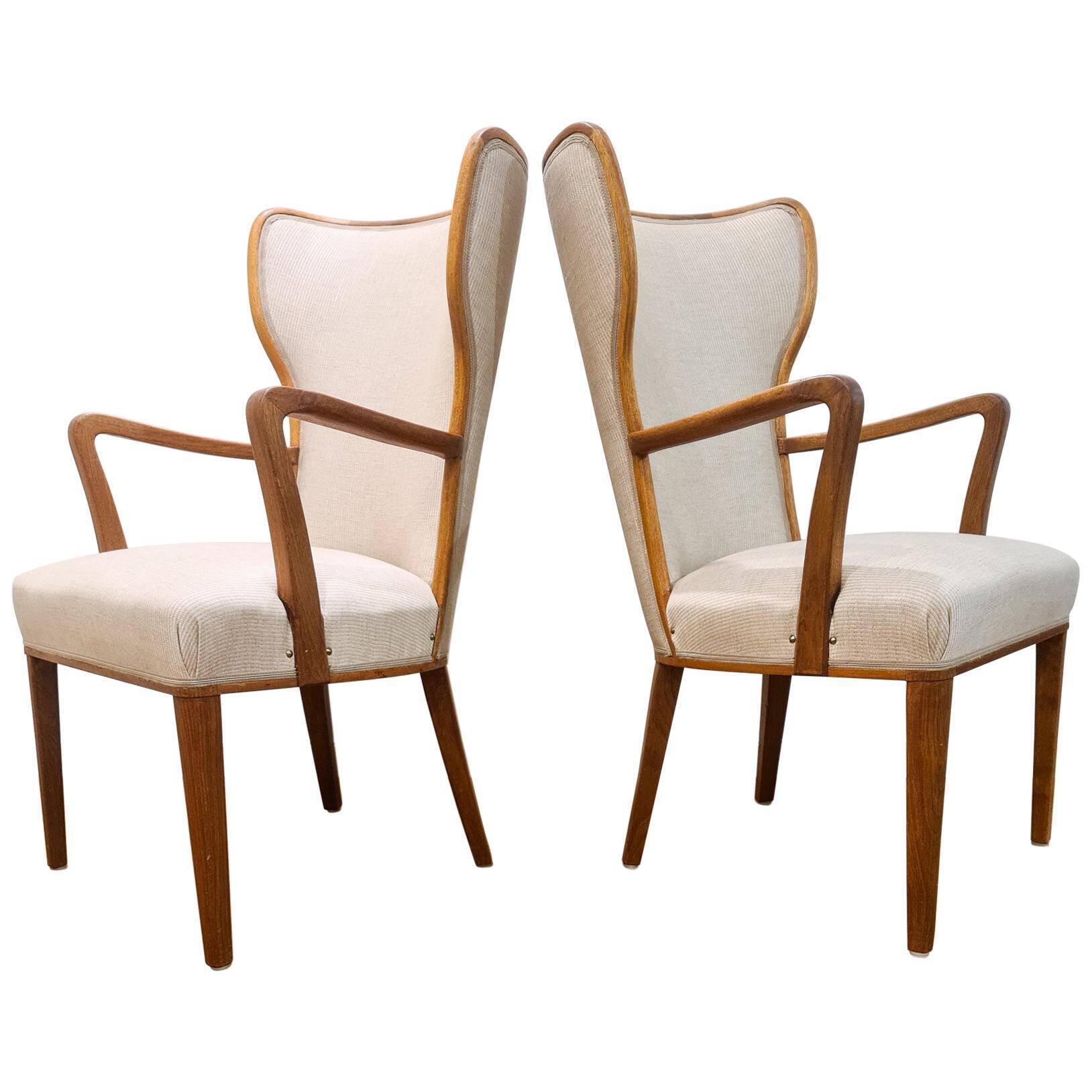 Art Deco lounge chairs Swedish office furniture, Sweden, 1940s