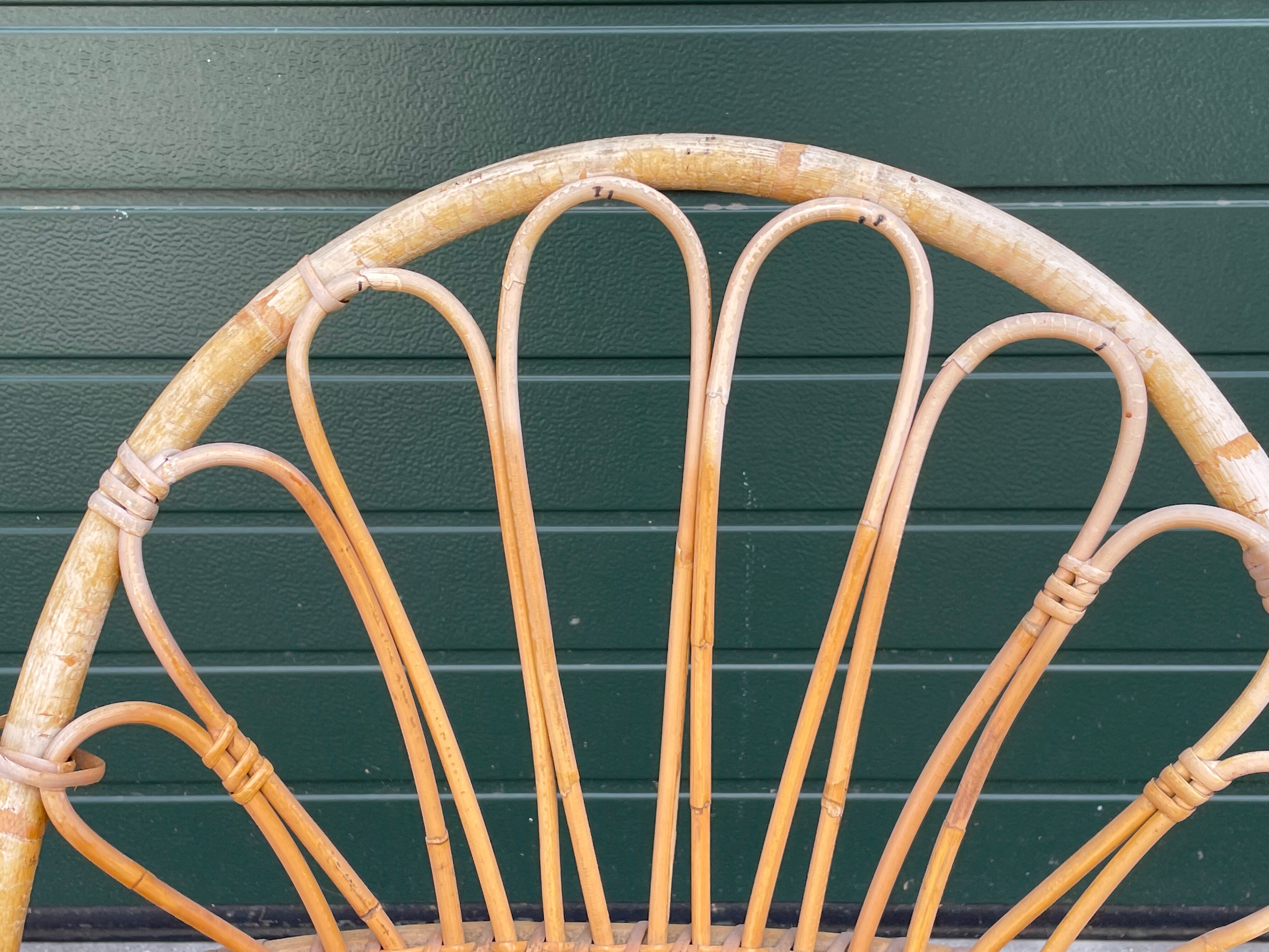 Rattan chair by Dirk van Sliedregt Rohe Noordwolde 1960 in the Netherlands