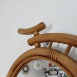 “Bicycle” mirror in rattan, bamboo 1960 1970