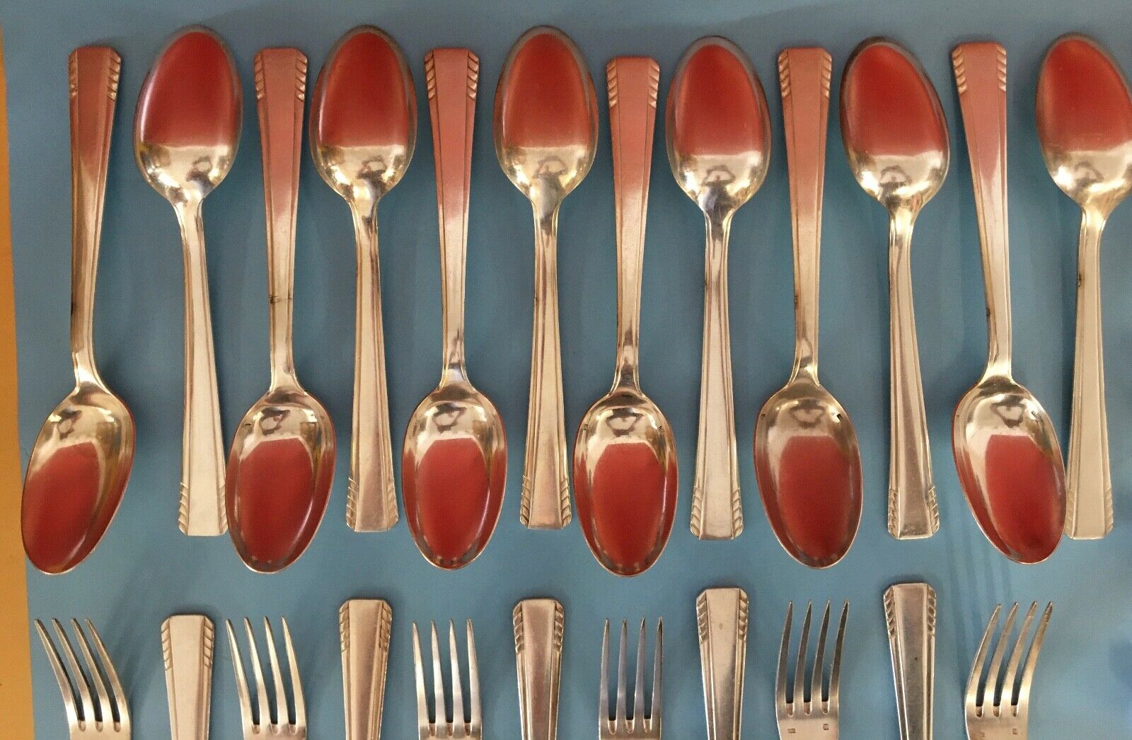 Menagère metal silver art deco incomplete 34 pieces