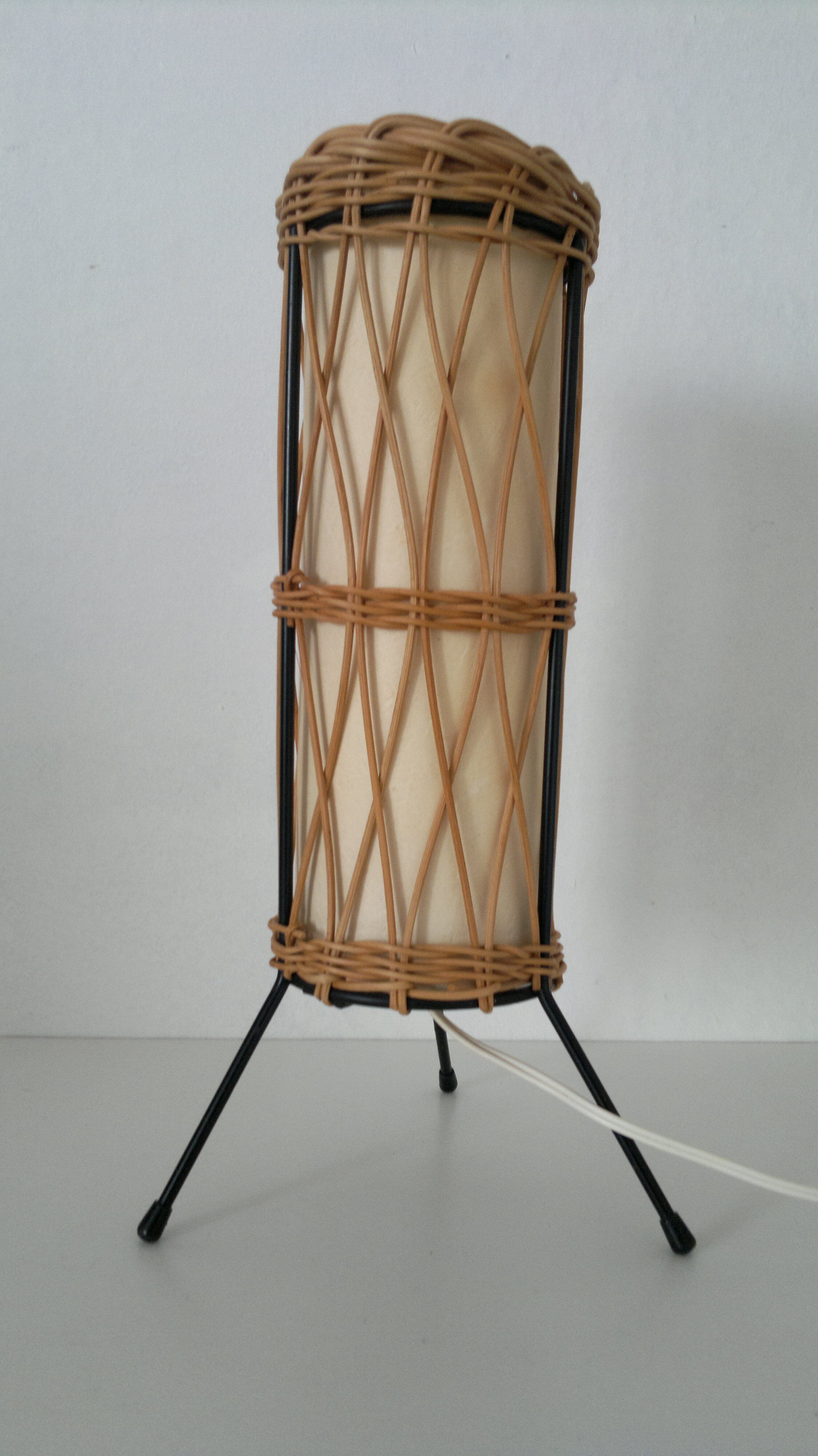 Old lamp rattan wicker vintage