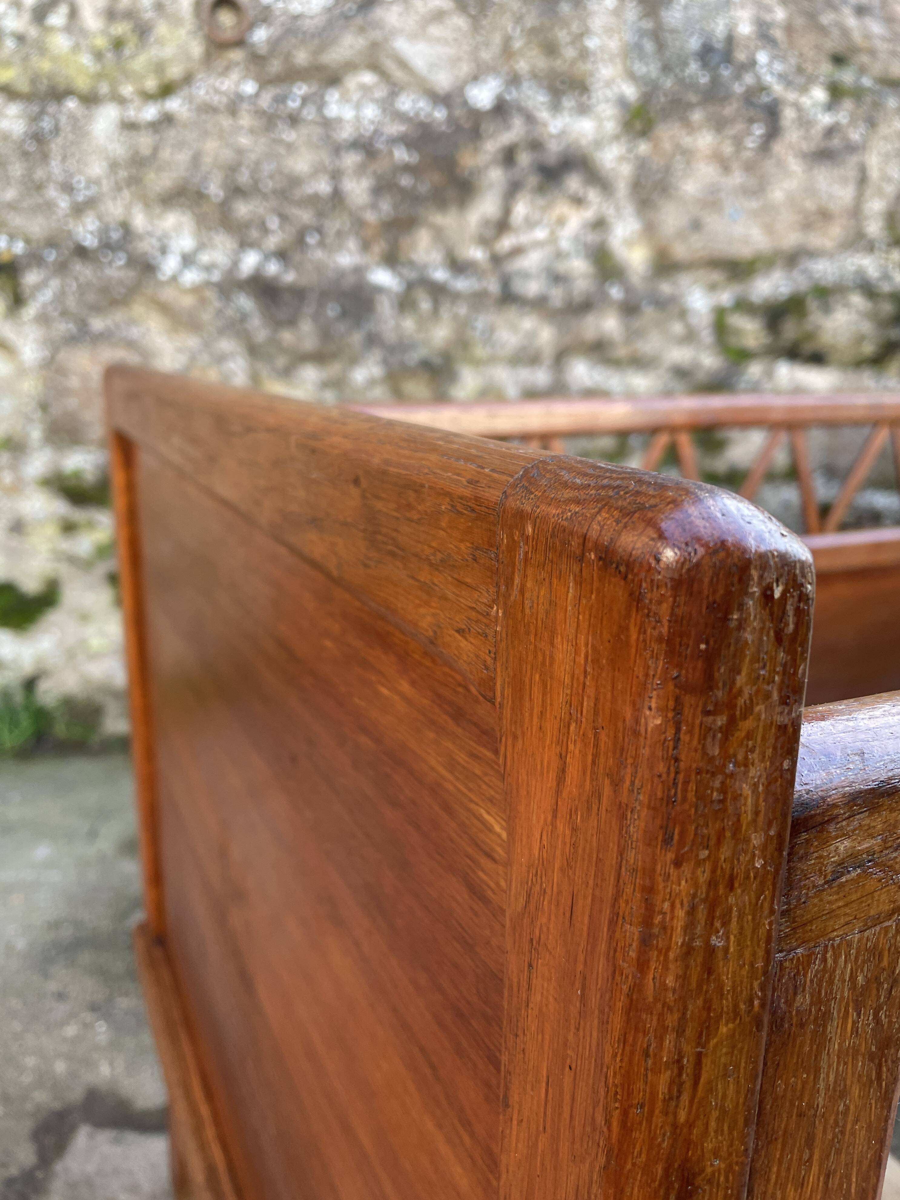Handmade children's bed with compass feet 1950