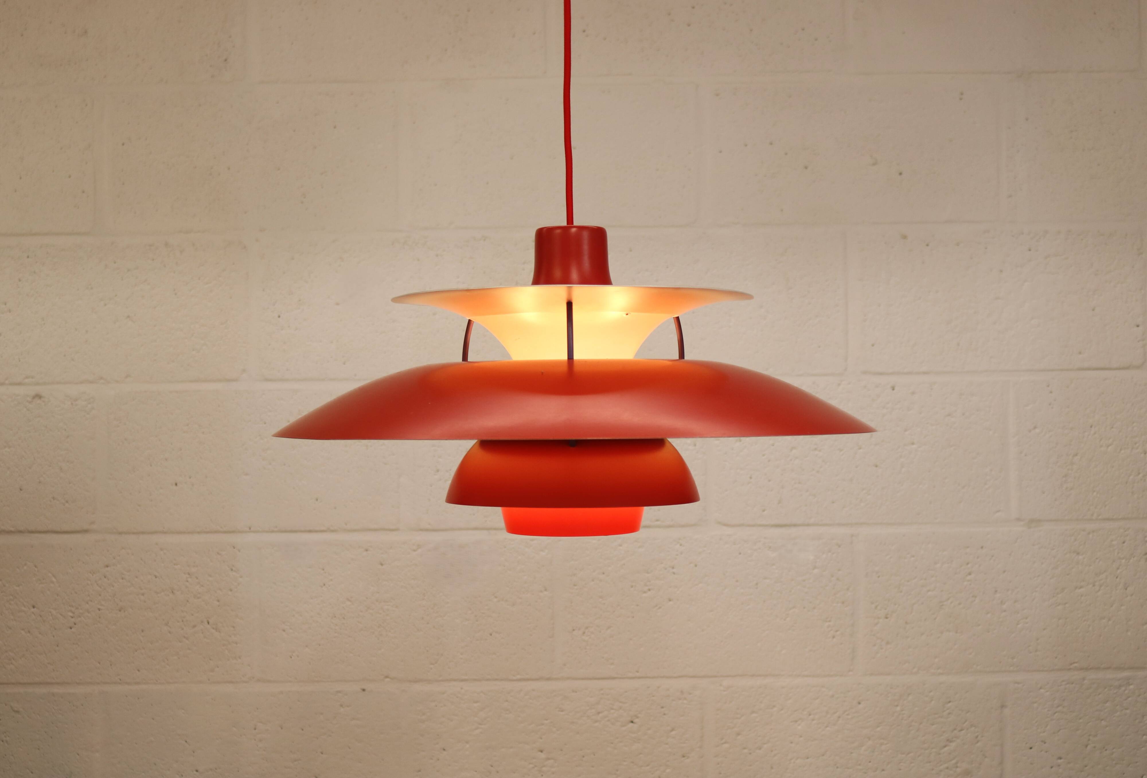 The genuine Danish item - PH5 pendant - original red colour - Louis Poulsen -