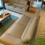 Beige leather sofa design