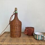 Wicker lamp, jute lampshade, cable 2m