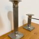 Pair of vintage candlesticks / torches in solid pewter – Guy Degrenne