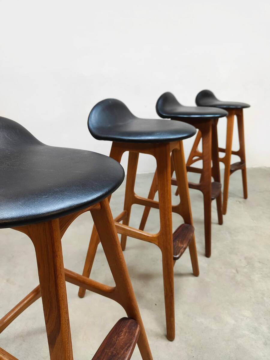 Rare Danish vintage design stools Erik Buch OD 61 Møbler