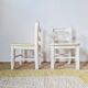 Paire de chaises enfant vintage – Bois patiné blanc
