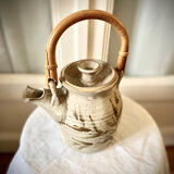 Teapot in vintage ceramic stoneware