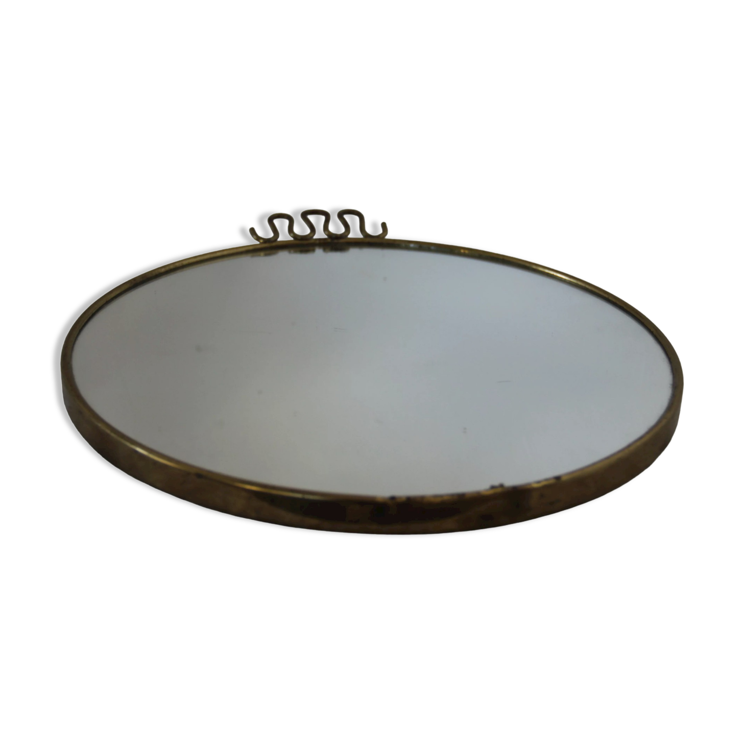 round brass mirror