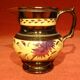 Old pitcher pitcher milk pot in Jersey ridge purple yellow gold