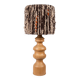 Large oak and wool lamp, French work from the 1960s.