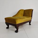 Superbe chaise longue Empire en acajou – vers 1800–1830 – pieds en pattes de lion sculptés