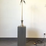 Lampe carrée en laiton chromé, 1970