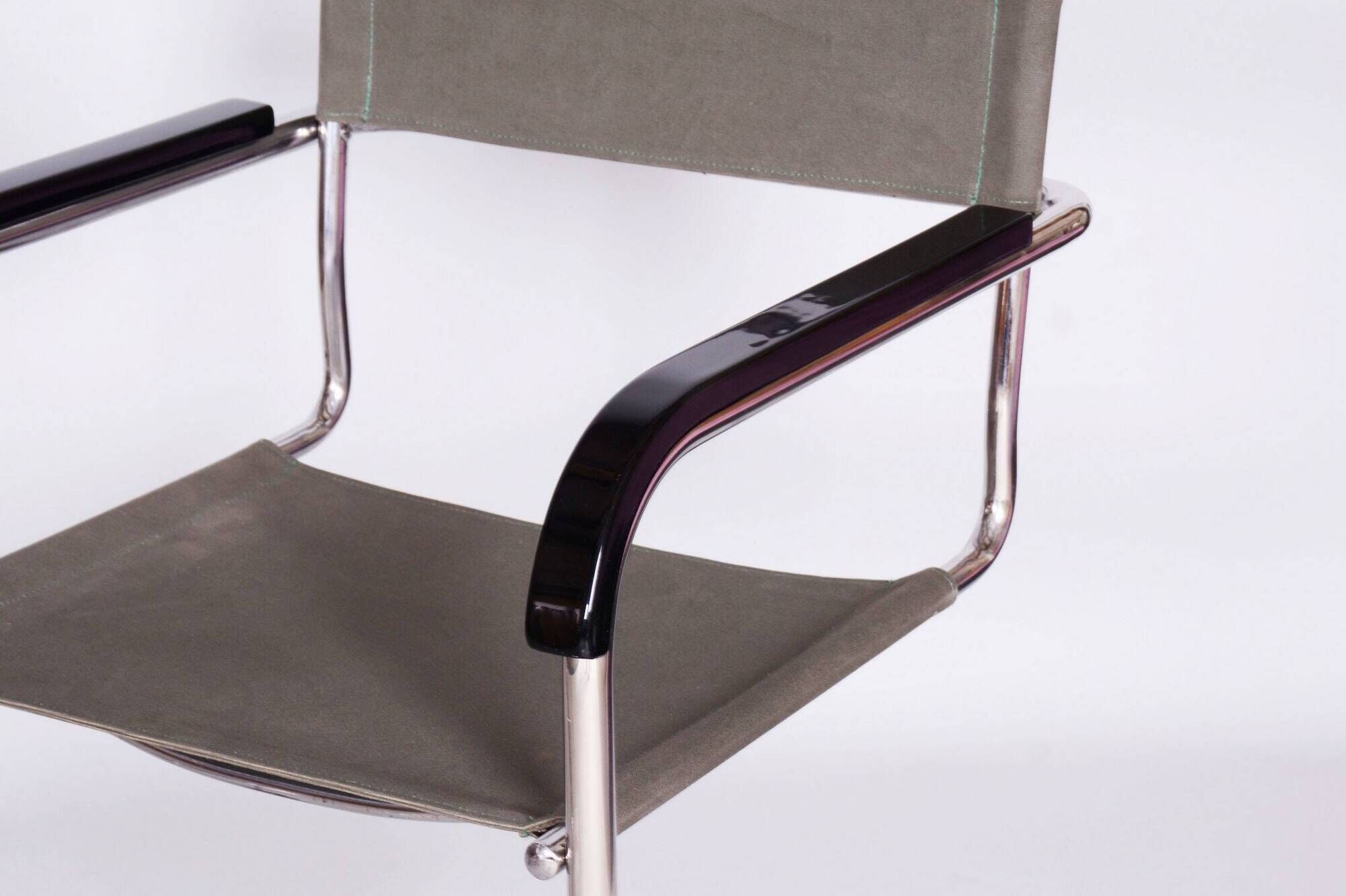 Restored Bauhaus Pair of Armchairs, by Thonet, by Marcel Breuer, Czech, 1930s
