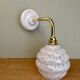 Vintage globe wall light in white Clichy glass