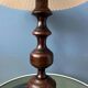 Vintage wooden table lamp with pleated shade