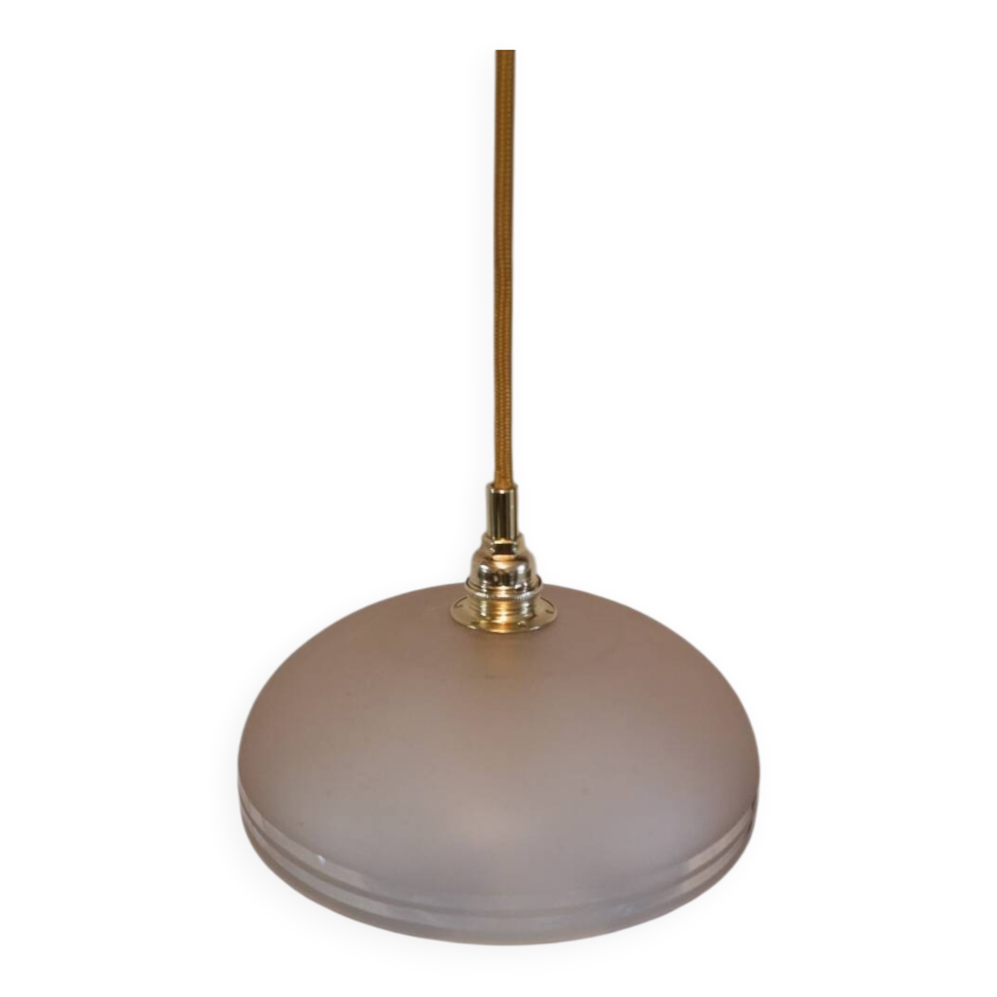 Pendant light, frosted pink glass