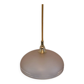 Pendant light, frosted pink glass