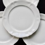 4 vintage dessert plates ivory earthenware Moulin des Loups - Marli song