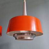 Pair of Scandinavian brushed aluminium pendants, Philips, 1960s