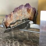 Lamp metal and amethyst circa 1980