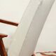 Vintage light gray armchair dark wood Scandinavian design 1970