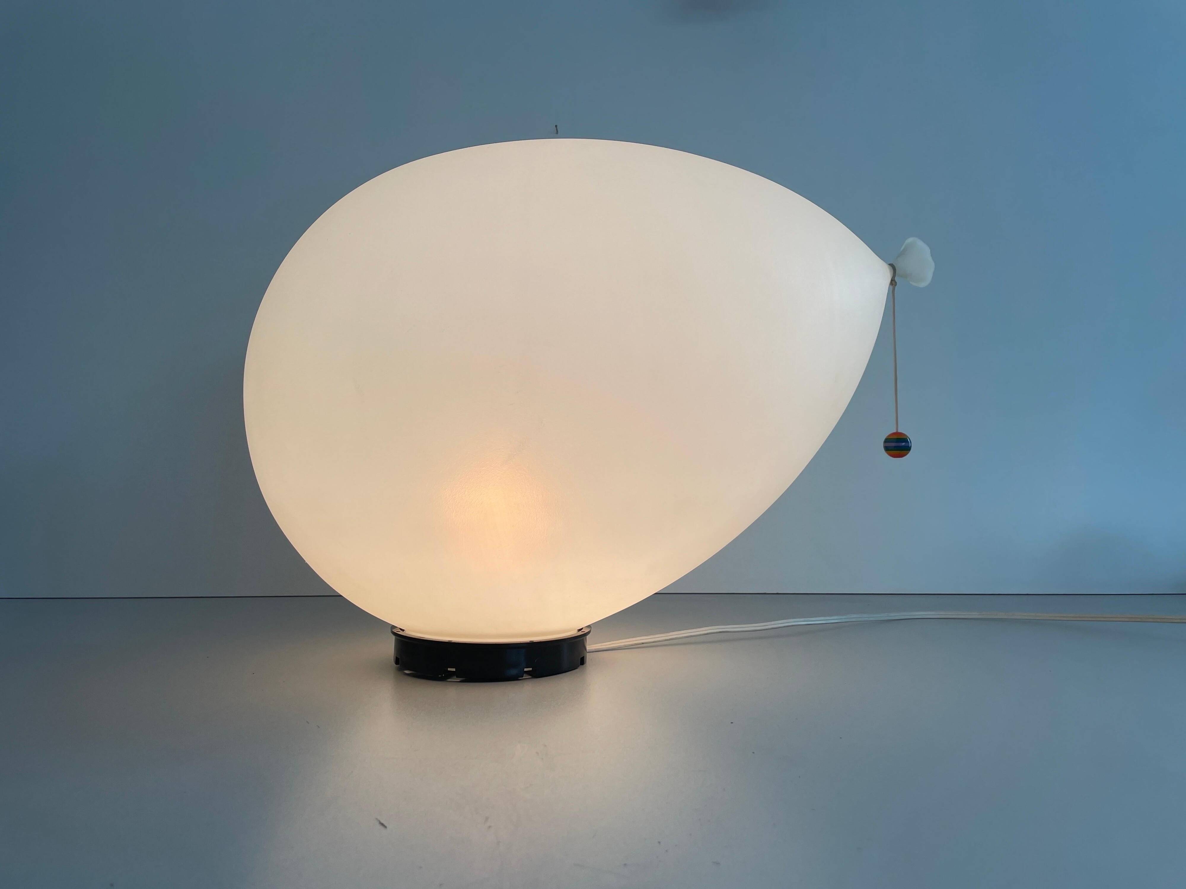 Large white plastic balloon wall light by Yves Christin for BILUMEN, 1970s, Italy.