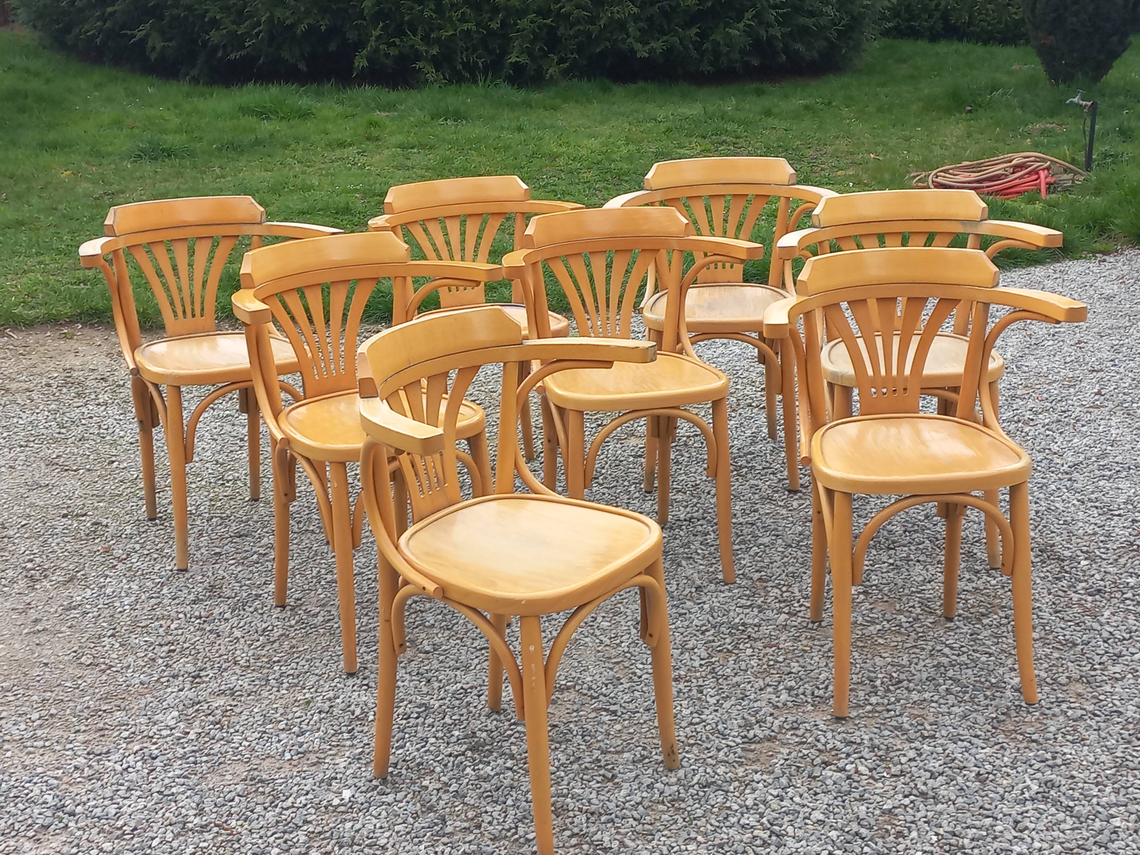 Set of 8 bistro chairs from the 50s/60
