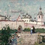 Oil painting on cardboard, dimensions: height -42 cm - width -69 cm -