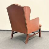 Original Brown Leather Chesterfield Armchair