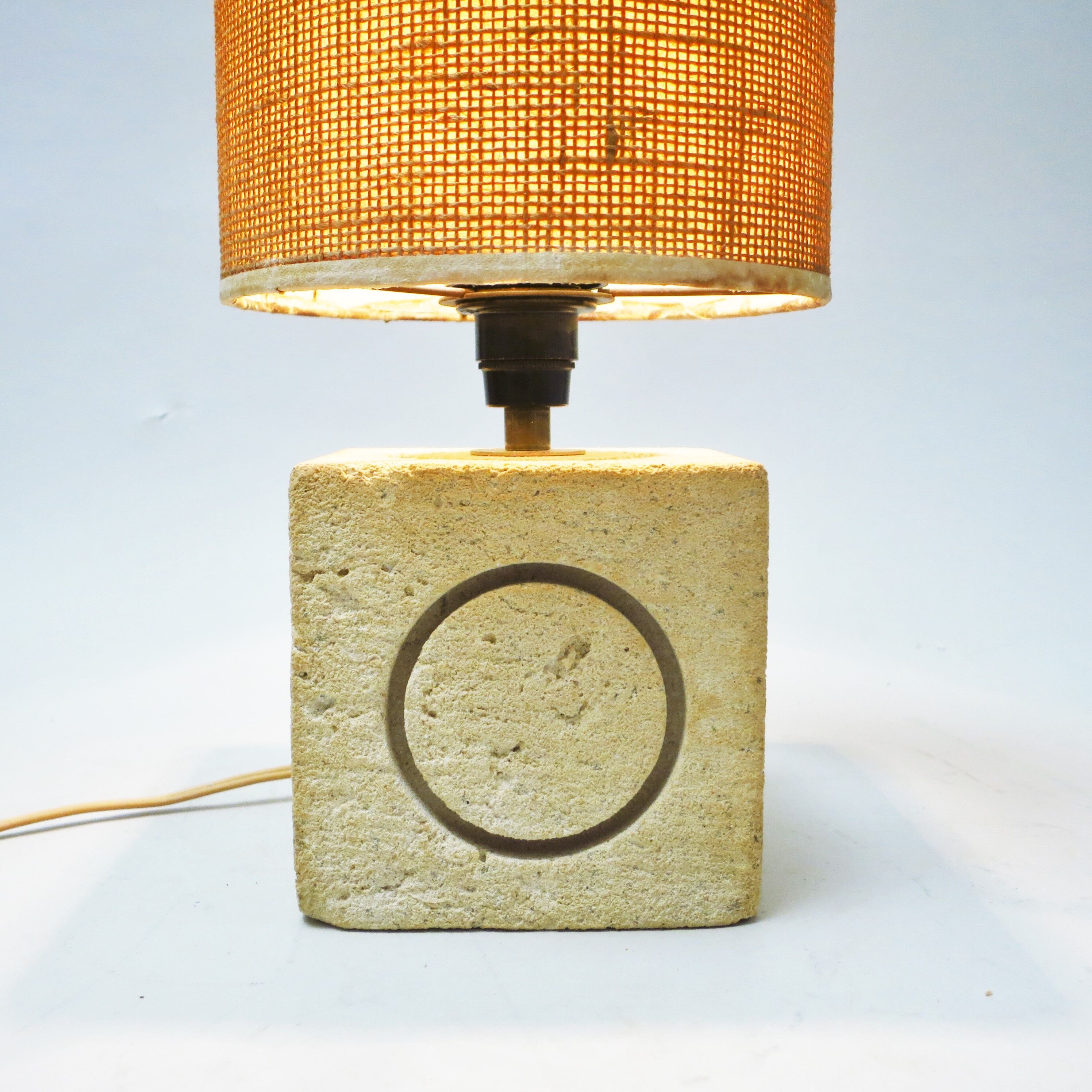 Albert Tormos stone cube lamp 70s