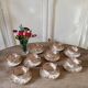 Lot de 9 tasses à thé ou café et le pot à lait en porcelaine fine Anglaise - Royal Albert