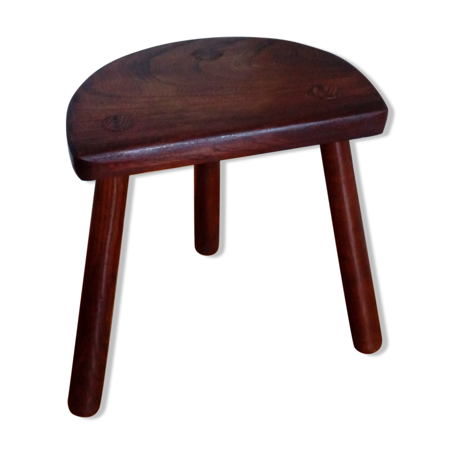 Tripod cowhide farm stool