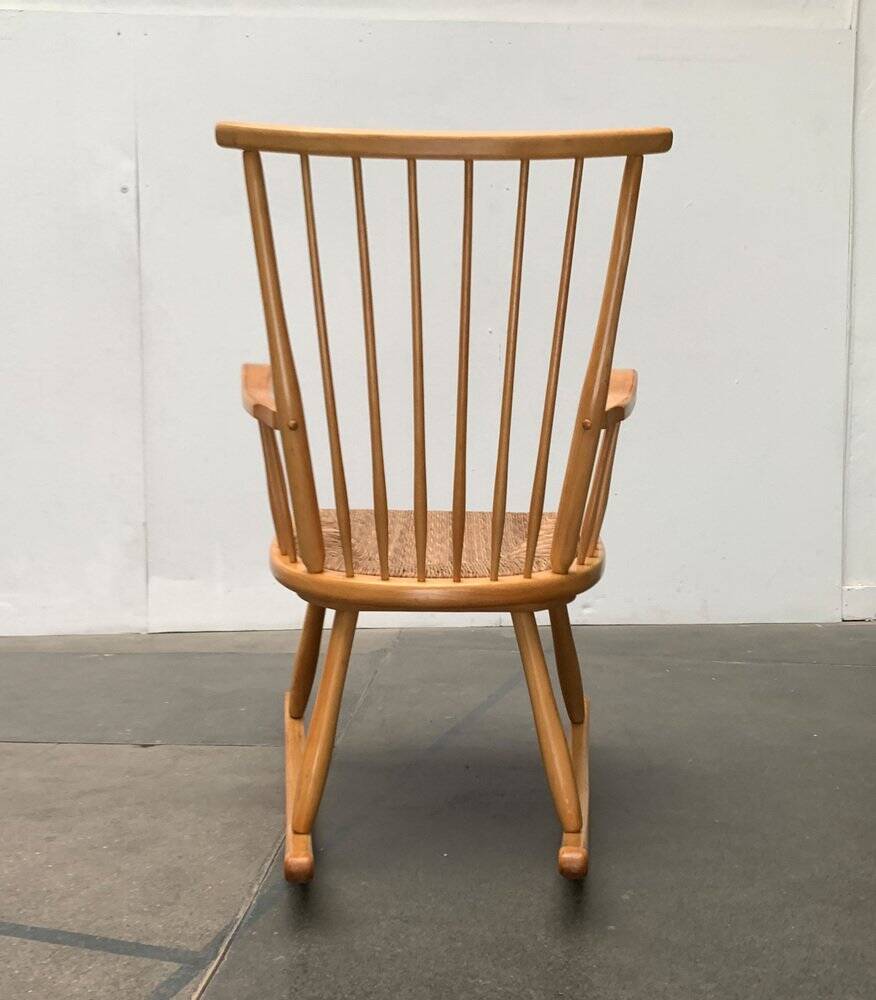 Mid-Century rocking chair model WK-S 7 in beech by Arno Lambrecht for Wk Möbel, 1950s.