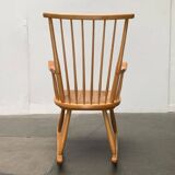 Mid-Century rocking chair model WK-S 7 in beech by Arno Lambrecht for Wk Möbel, 1950s.
