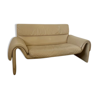 Vintage design sofa de sede ds-2011 in cream leather 2 places